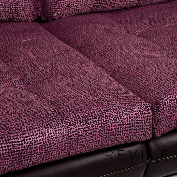 Bretz Cupcake Leder Stoff Sofa Lila Braun Viersitzer Couch #12035