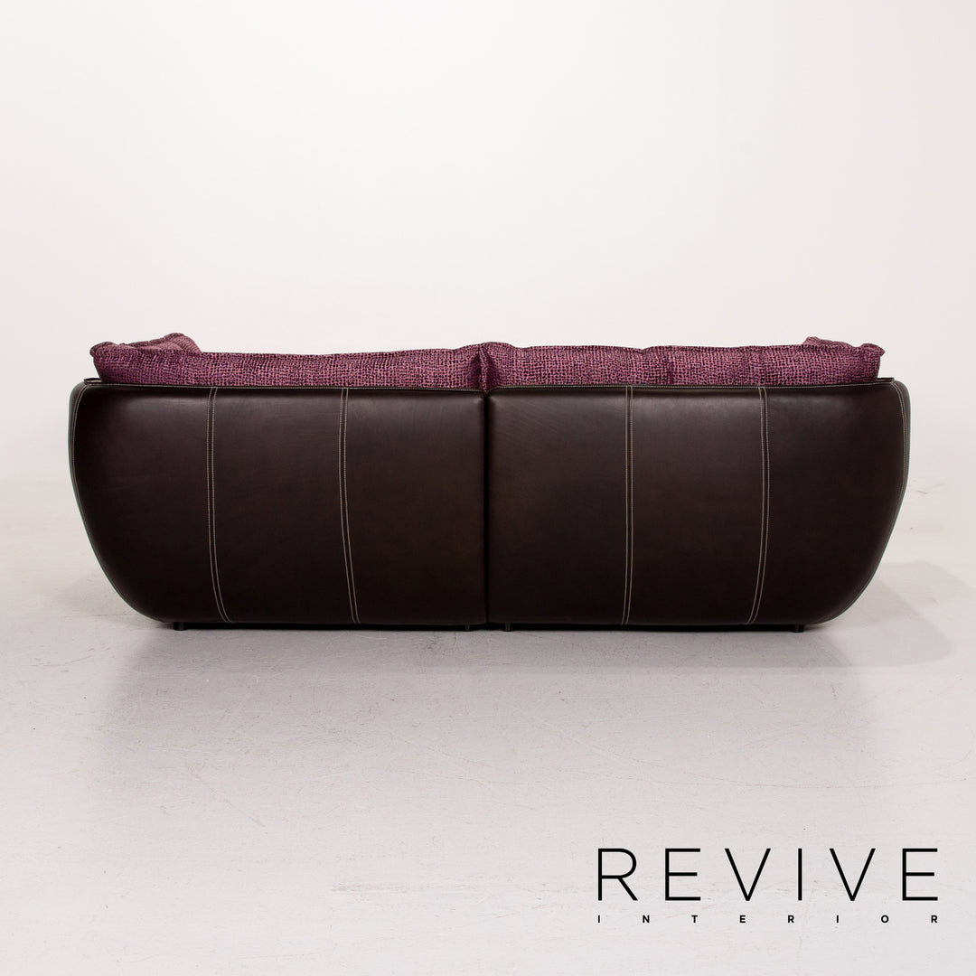 Bretz Cupcake Leder Stoff Sofa Lila Braun Viersitzer Couch #12035