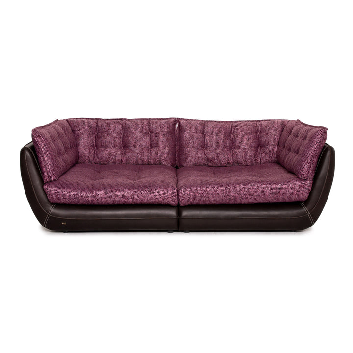 Bretz Cupcake Leder Stoff Sofa Lila Braun Viersitzer Couch #12035