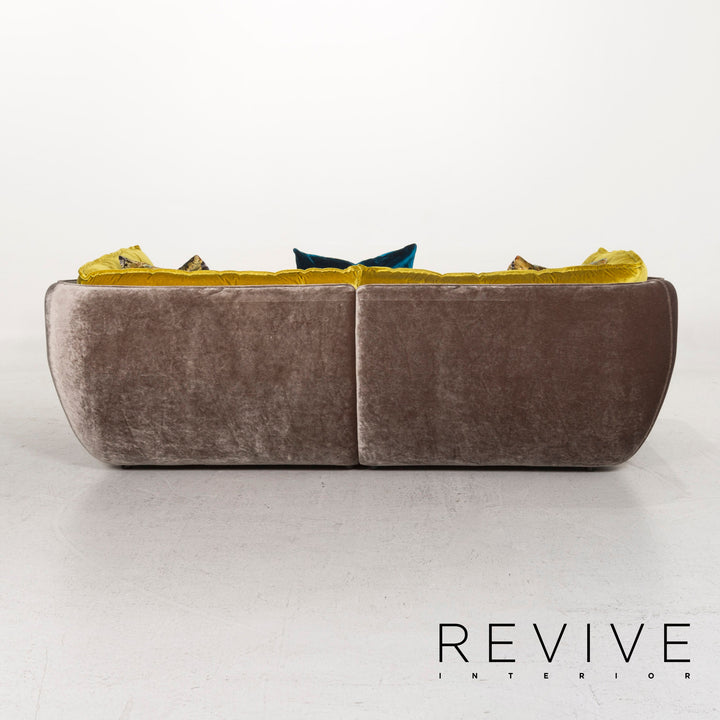 Bretz Cupcake Stoff Sofa Gelb Braun Viersitzer Couch #13179