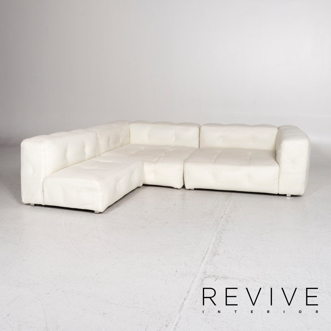 Bretz Don Corleone Leder Sofa Weiß Ecksofa #13012