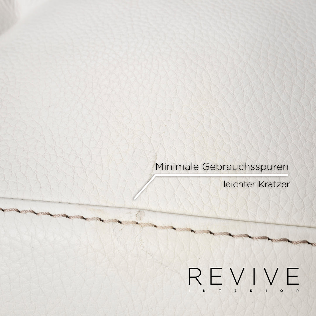 Bretz Don Corleone Leder Sofa Weiß Ecksofa #13012