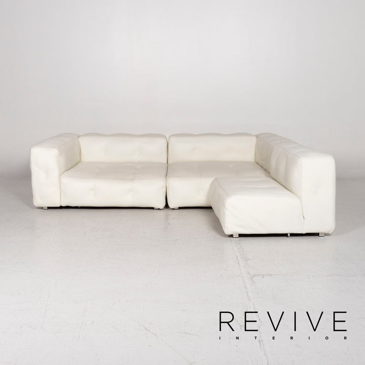 Bretz Don Corleone Leder Sofa Weiß Ecksofa #13012