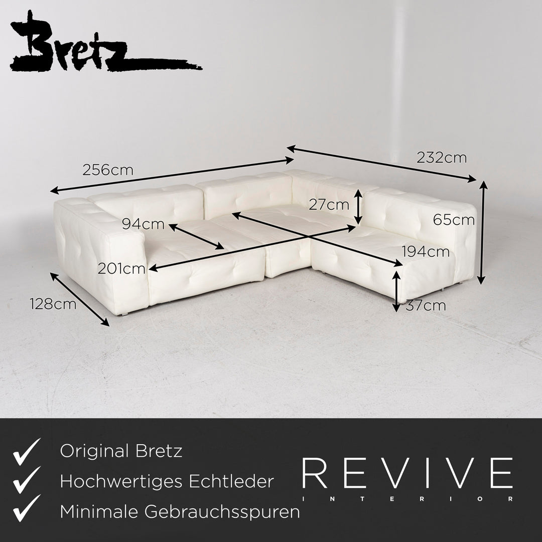 Bretz Don Corleone Leder Sofa Weiß Ecksofa #13012