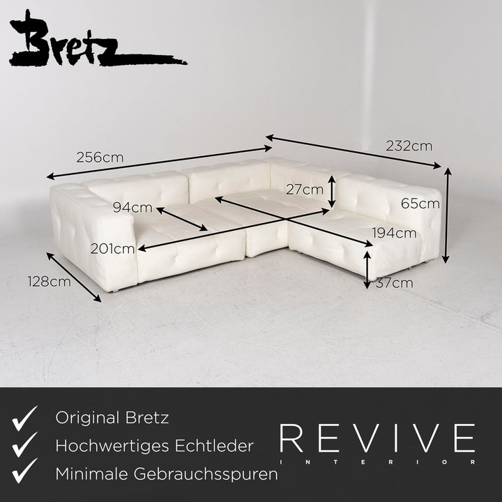 Bretz Don Corleone Leder Sofa Weiß Ecksofa #13012