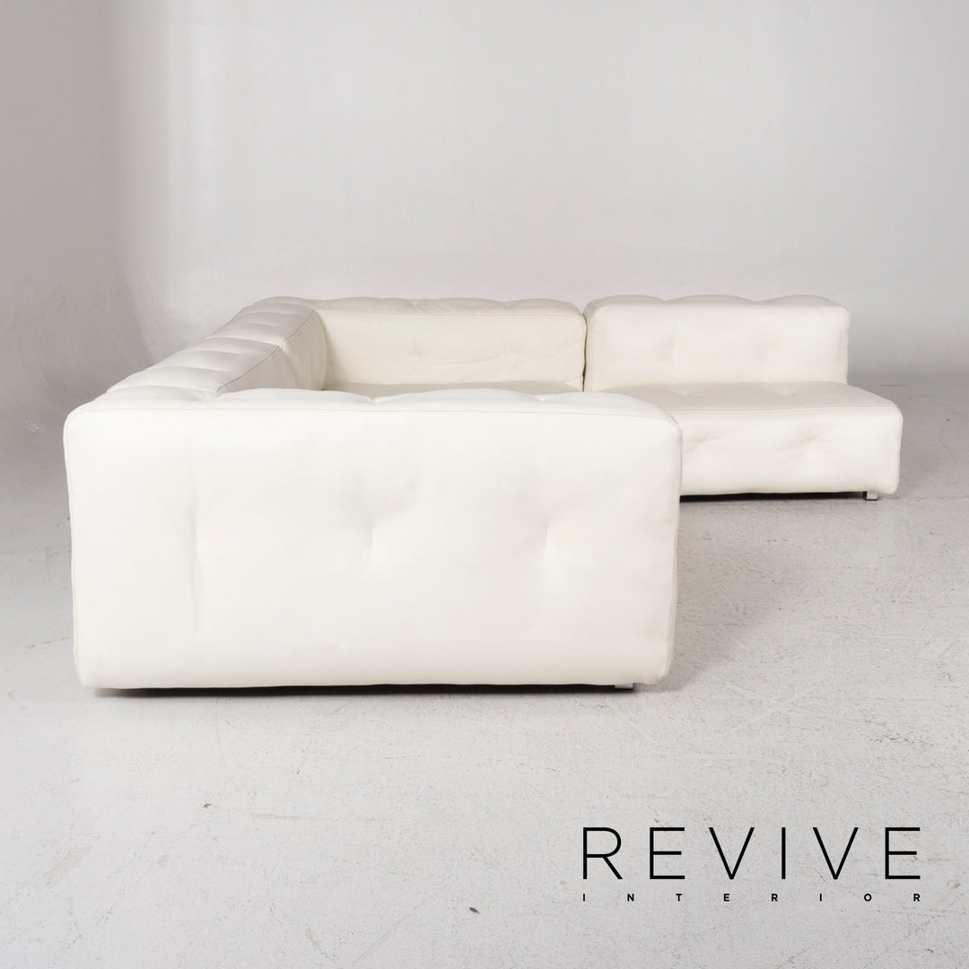 Bretz Don Corleone Leder Sofa Weiß Ecksofa #13012