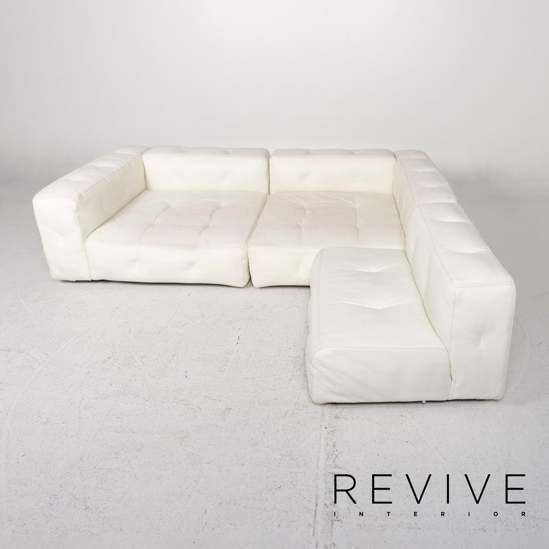 Bretz Don Corleone Leder Sofa Weiß Ecksofa #13012