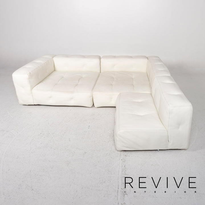 Bretz Don Corleone Leder Sofa Weiß Ecksofa #13012