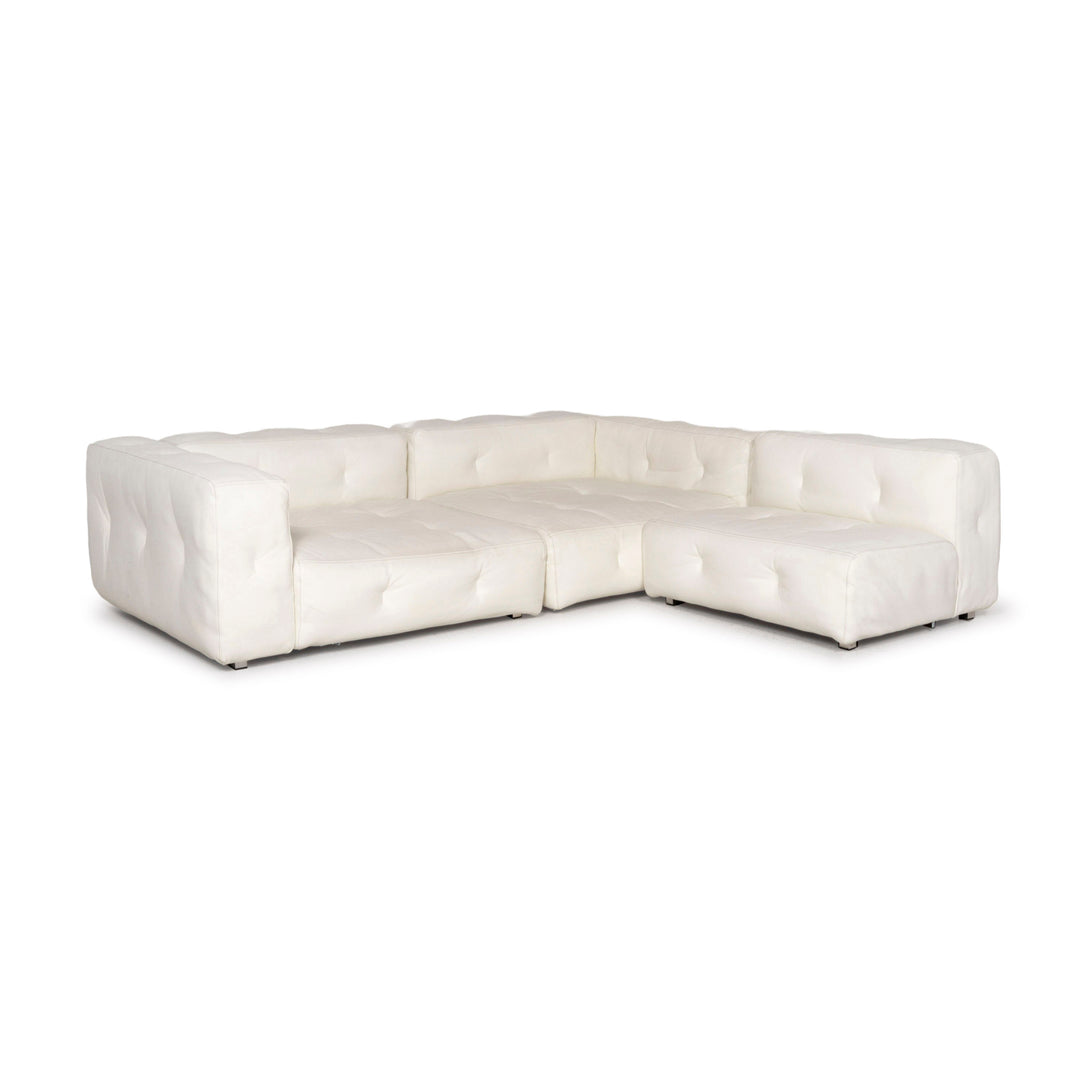 Bretz Don Corleone Leder Sofa Weiß Ecksofa #13012