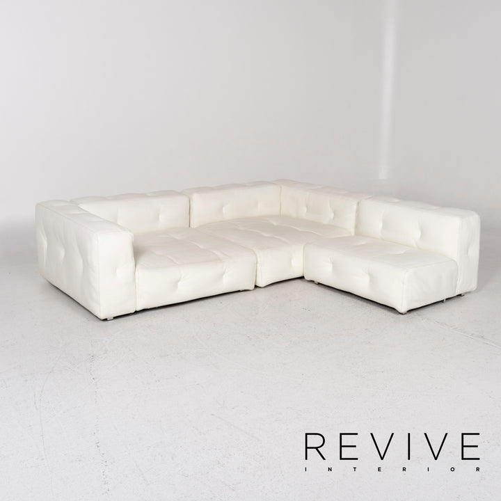 Bretz Don Corleone Leder Sofa Weiß Ecksofa #13012
