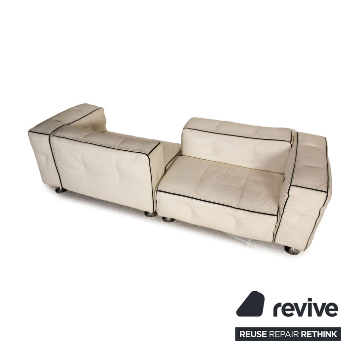 Bretz Don Corleone Leder Sofa Weiß Ecksofa