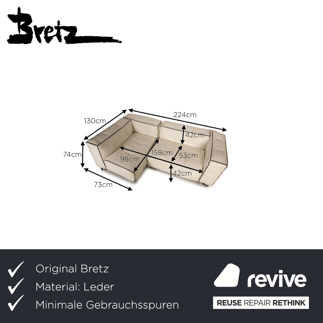 Bretz Don Corleone Leder Sofa Weiß Ecksofa
