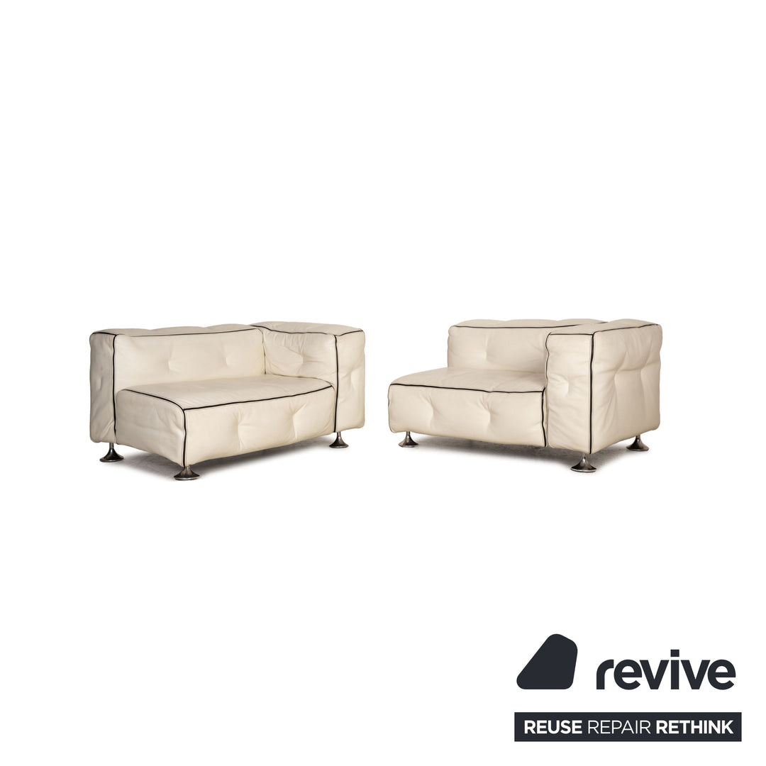 Bretz Don Corleone Leder Sofa Weiß Ecksofa