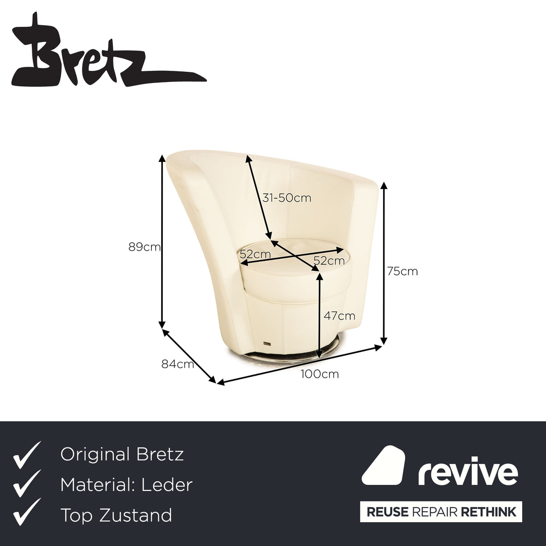 Bretz Eves Island Leder Sessel Creme