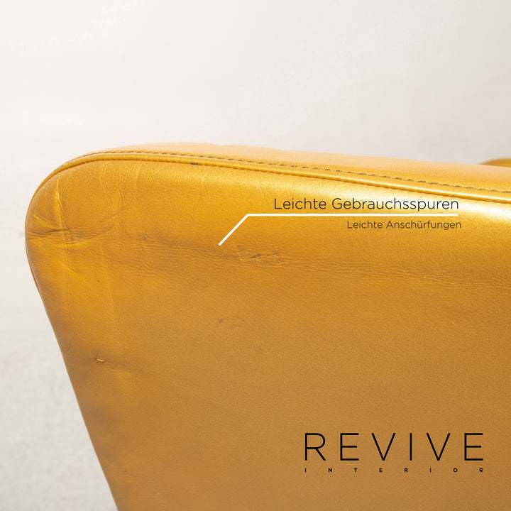 Bretz EVES ISLAND Leder Sessel Gold Loungesessel Drehbar #13629