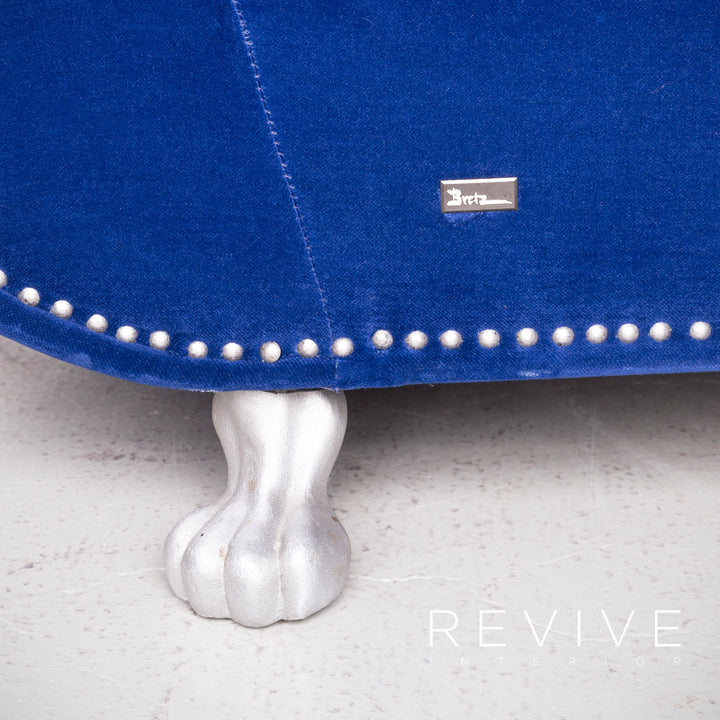 Bretz Gaudi Designer Stoff Sofa Blau Dreisitzer Couch #7723