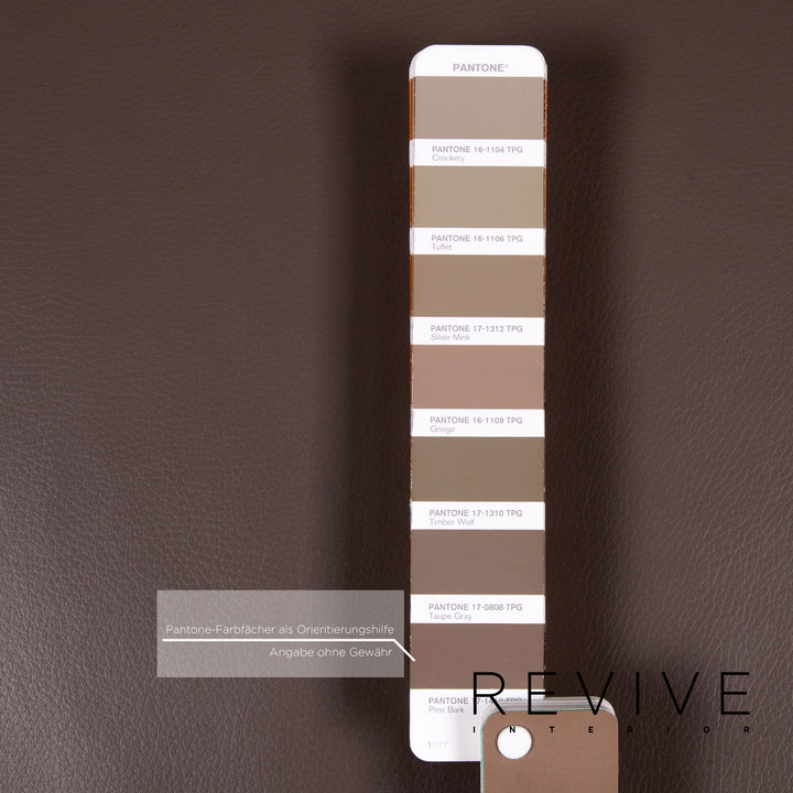 Bretz Gaudi Leder Sofa Graubraun Braun Dreisitzer Couch Vergoldet #14066