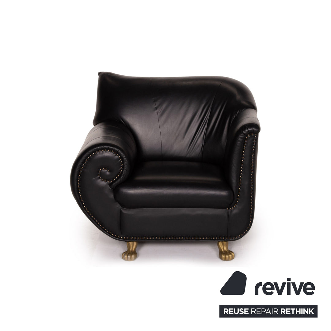 Bretz Gaudi Leder Sessel Schwarz