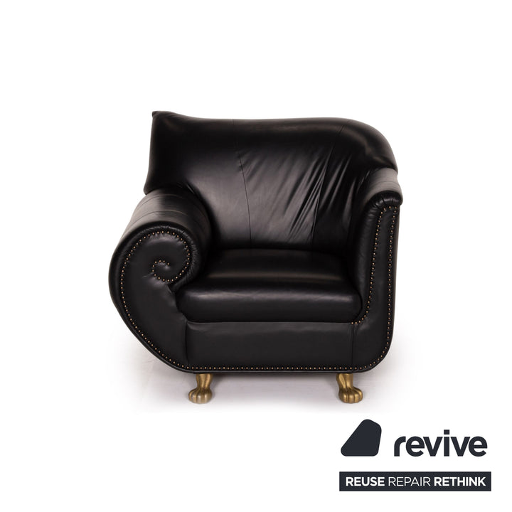 Bretz Gaudi Leder Sessel Schwarz