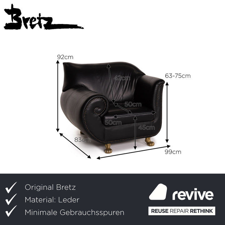 Bretz Gaudi Leder Sessel Schwarz