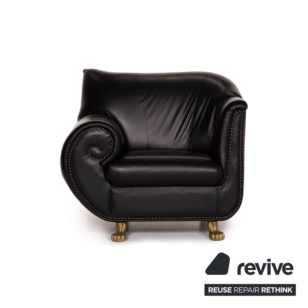 Bretz Gaudi Leder Sessel Schwarz