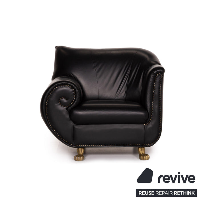 Bretz Gaudi Leder Sessel Schwarz