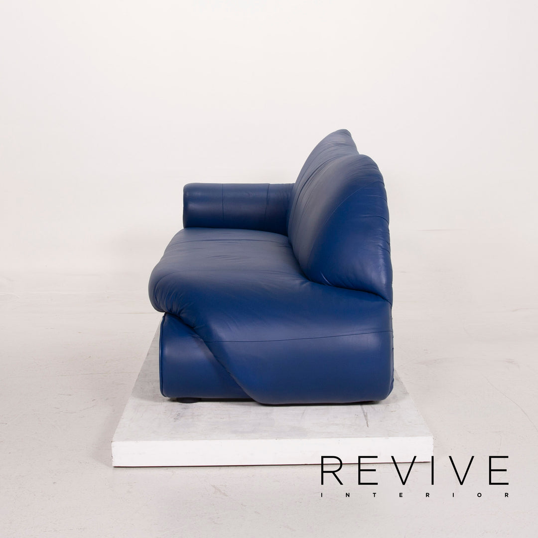 Bretz Gaudi Leder Sofa Blau Dreisitzer #15366