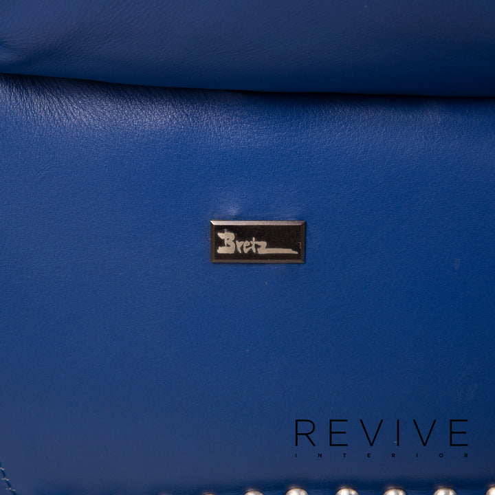 Bretz Gaudi Leder Sofa Blau Dreisitzer #15366