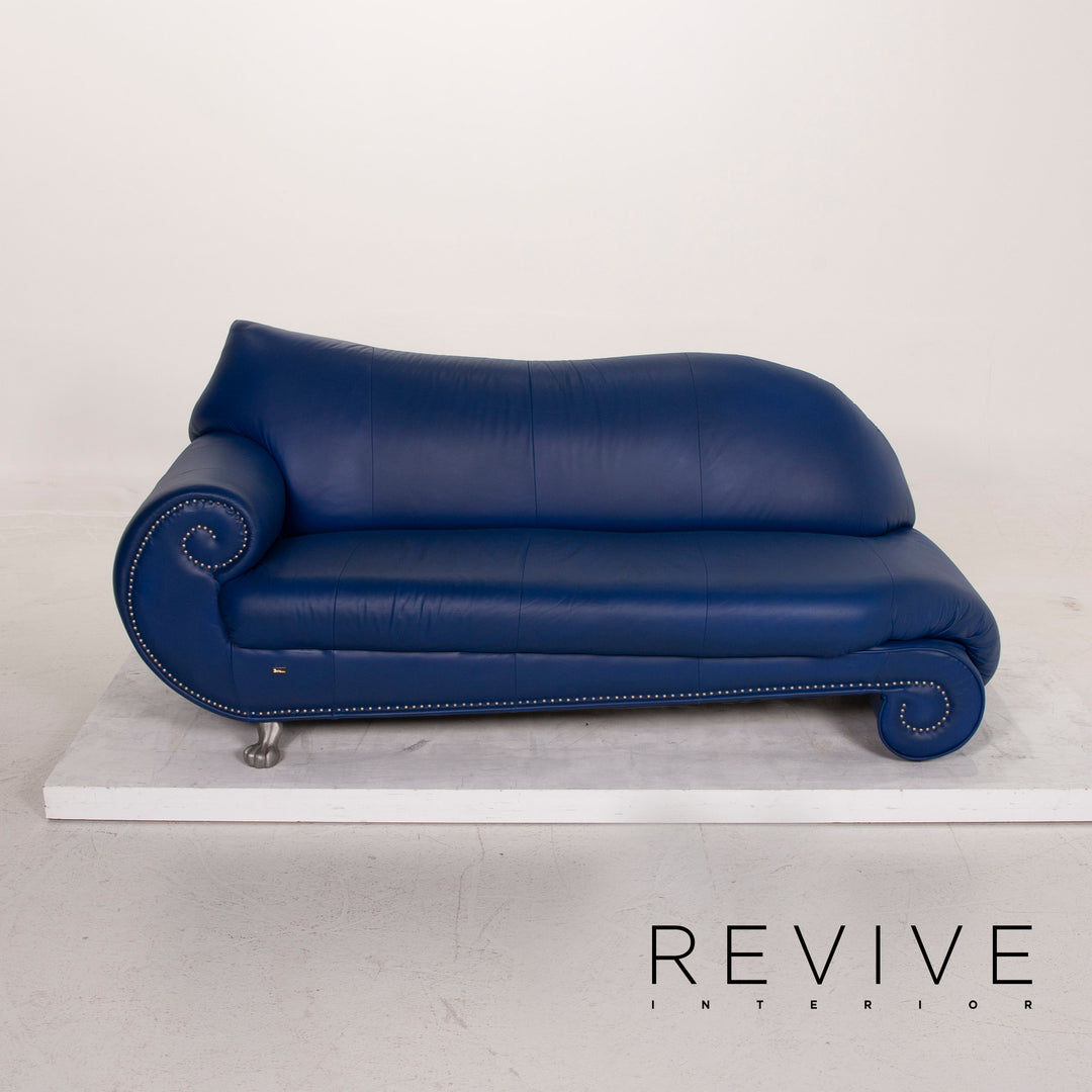 Bretz Gaudi Leder Sofa Blau Dreisitzer #15366