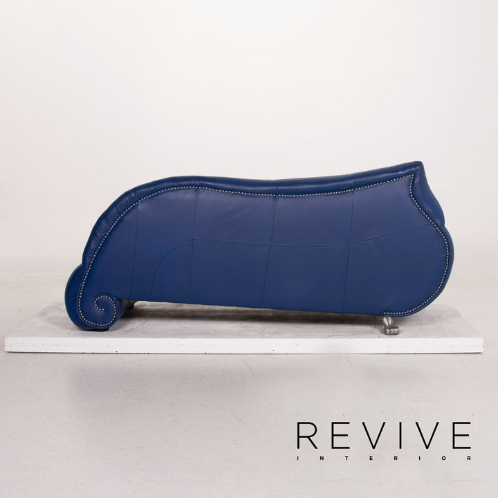 Bretz Gaudi Leder Sofa Blau Dreisitzer #15366