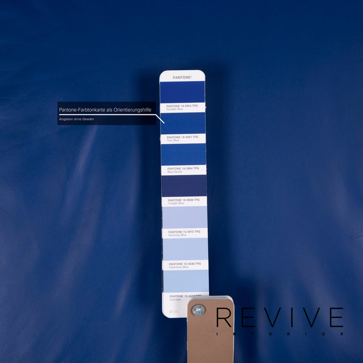 Bretz Gaudi Leder Sofa Blau Dreisitzer #15366