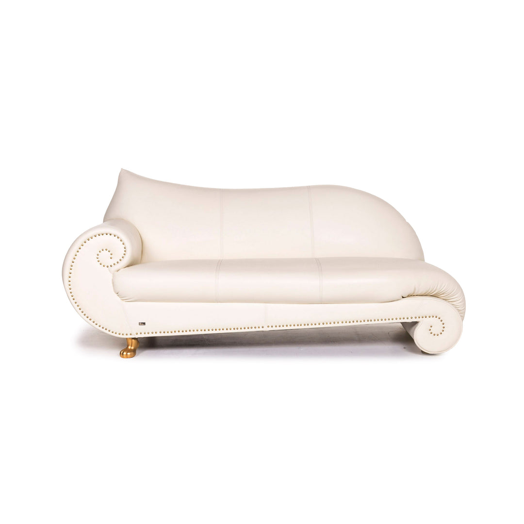 Bretz Gaudi Leder Sofa Creme Dreisitzer Couch #12296