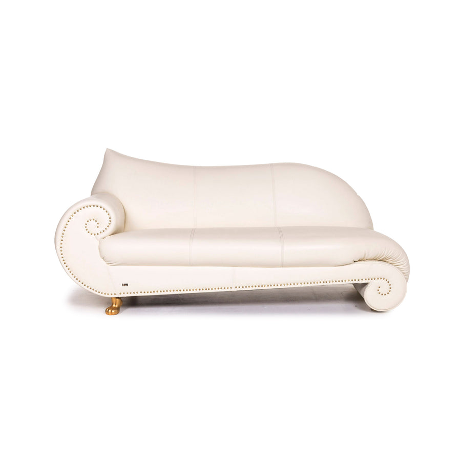 Bretz Gaudi Leder Sofa Creme Dreisitzer Couch #12296