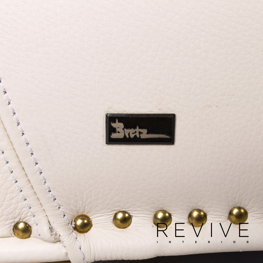 Bretz Gaudi Leder Sofa Creme Dreisitzer Couch #12296