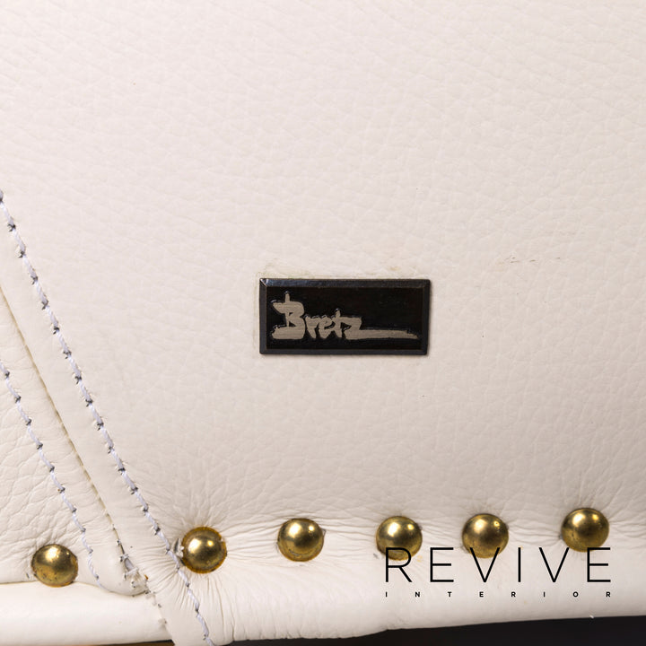 Bretz Gaudi Leder Sofa Creme Dreisitzer Couch #12296