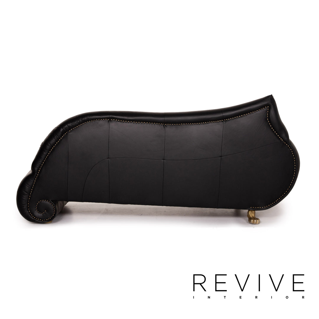 Bretz Gaudi Leder Sofa Garnitur Schwarz 1x Dreisitzer 1x Sessel Couch