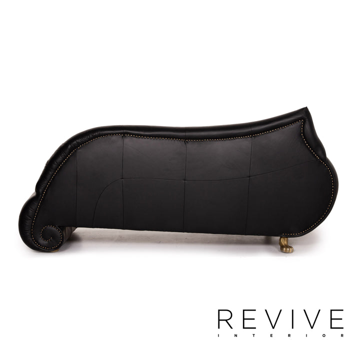 Bretz Gaudi Leder Sofa Garnitur Schwarz 1x Dreisitzer 1x Sessel Couch