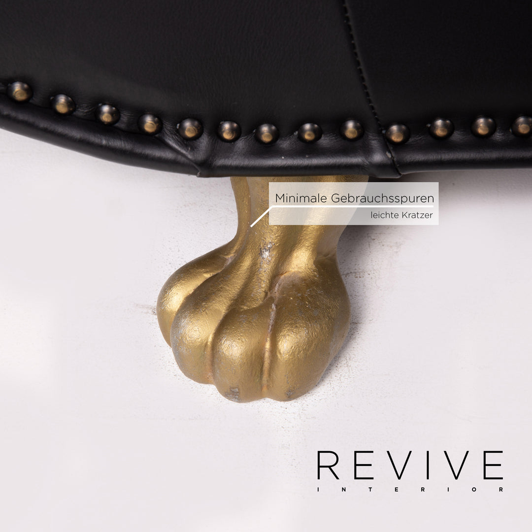 Bretz Gaudi Leder Sofa Garnitur Schwarz 1x Dreisitzer 1x Sessel Couch