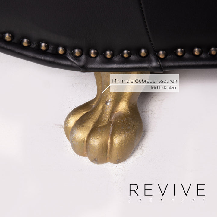 Bretz Gaudi Leder Sofa Garnitur Schwarz 1x Dreisitzer 1x Sessel Couch