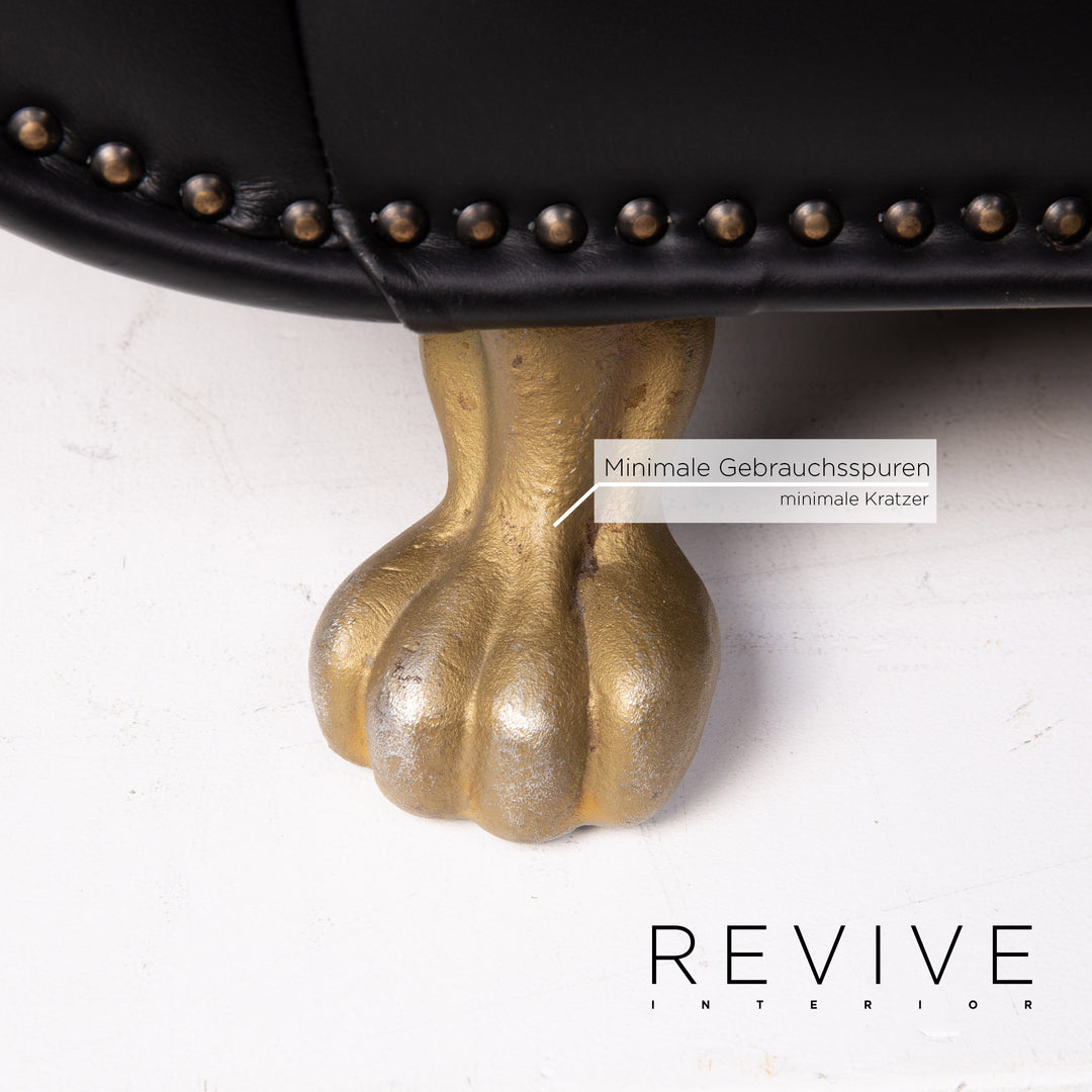 Bretz Gaudi Leder Sofa Garnitur Schwarz 1x Dreisitzer 1x Sessel Couch