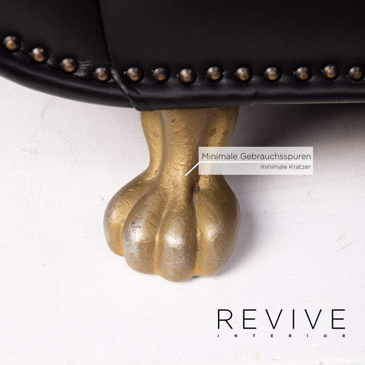 Bretz Gaudi Leder Sofa Garnitur Schwarz 1x Dreisitzer 1x Sessel Couch