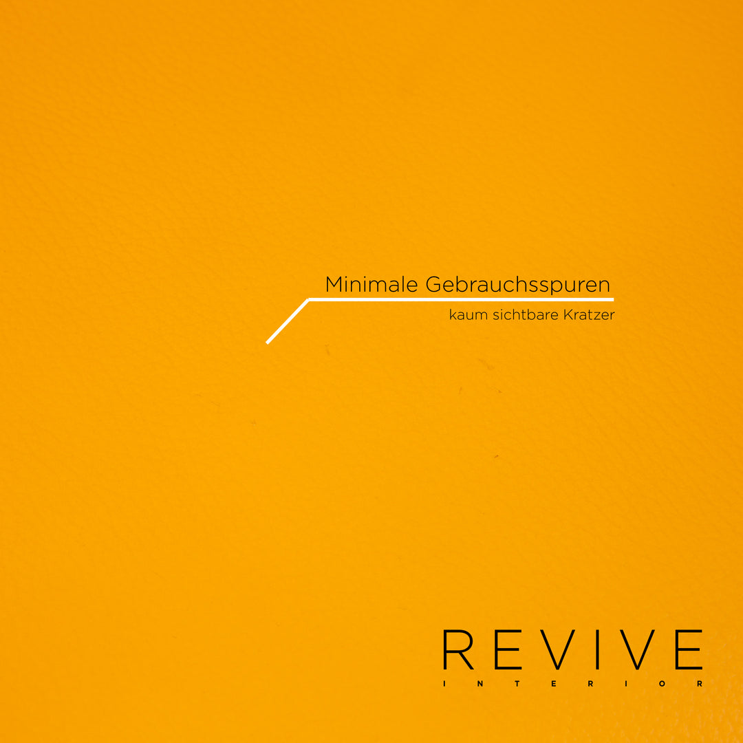 Bretz Gaudi Leder Sofa Gelb Dreisitzer Couch Vergoldet #14065