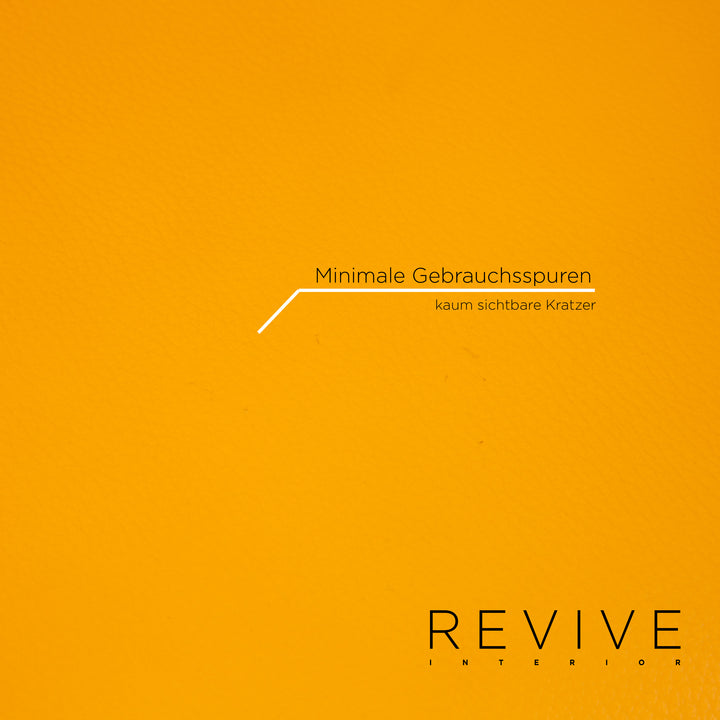 Bretz Gaudi Leder Sofa Gelb Dreisitzer Couch Vergoldet #14065