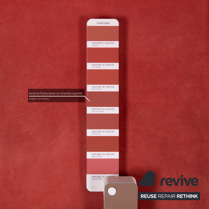 Bretz Gaudi Leder Sofa Orange Dreisitzer Nubukleder