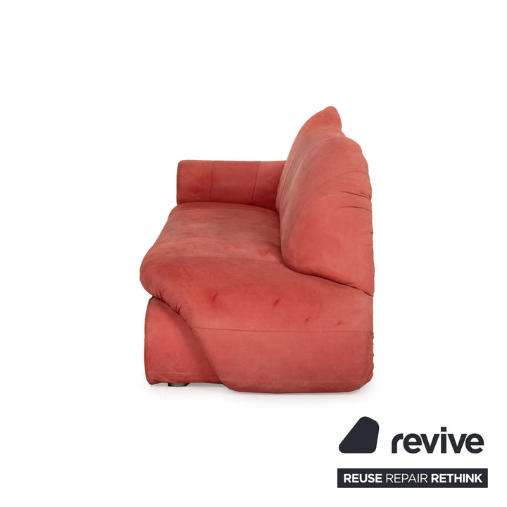 Bretz Gaudi Leder Sofa Orange Dreisitzer Nubukleder