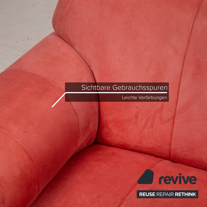 Bretz Gaudi Leder Sofa Orange Dreisitzer Nubukleder