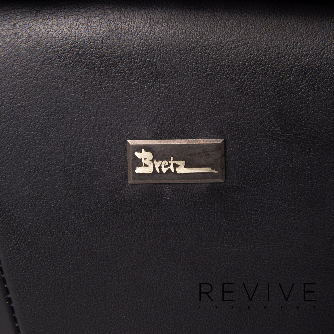 Bretz Gaudi Leder Sofa Schwarz Dreisitzer Couch