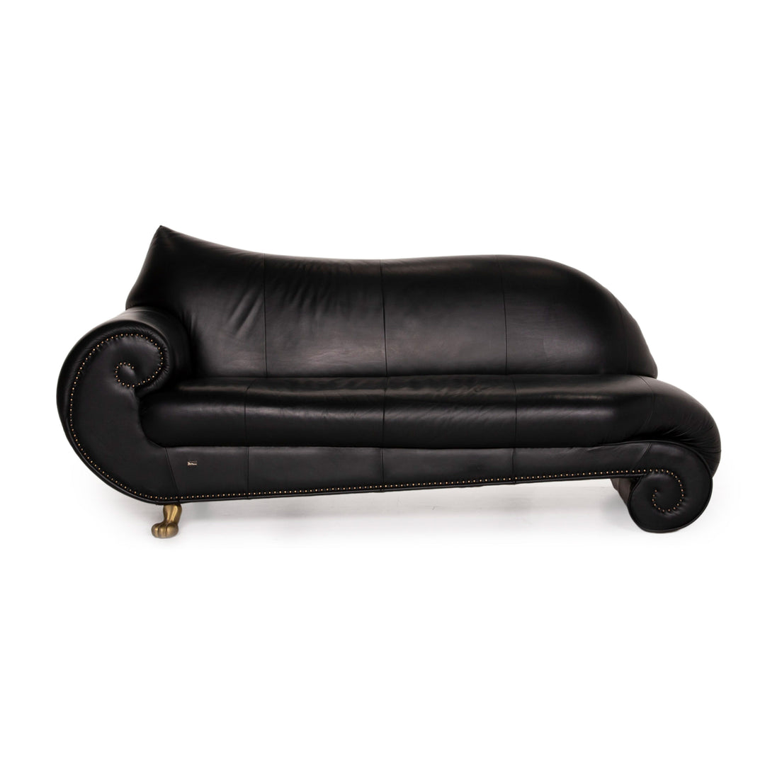 Bretz Gaudi Leder Sofa Schwarz Dreisitzer Couch