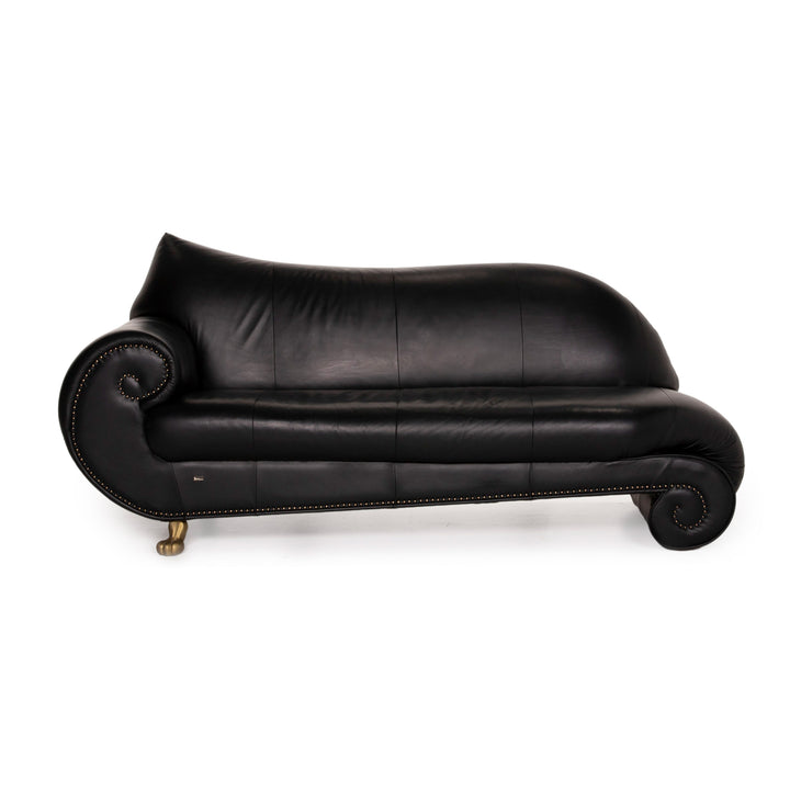 Bretz Gaudi Leder Sofa Schwarz Dreisitzer Couch