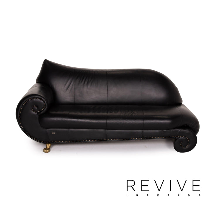 Bretz Gaudi Leder Sofa Schwarz Dreisitzer Couch